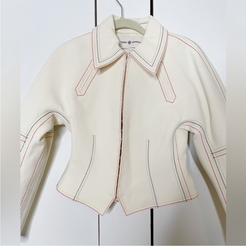 New Tory Burch Cotton Twill Jacket - Picture 14 of 15